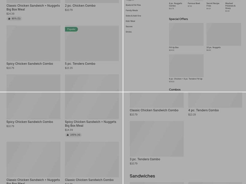 KFC Menu