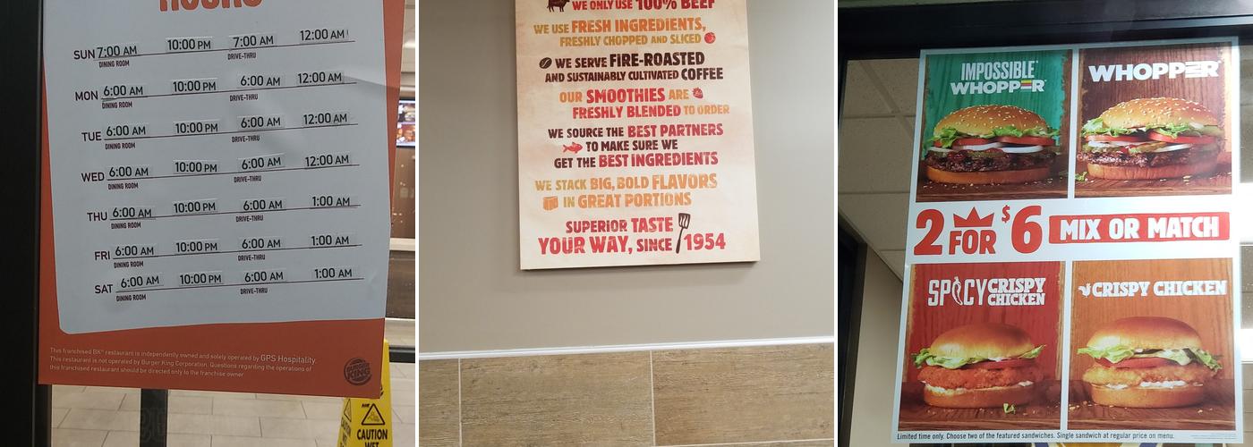 Burger King Menu