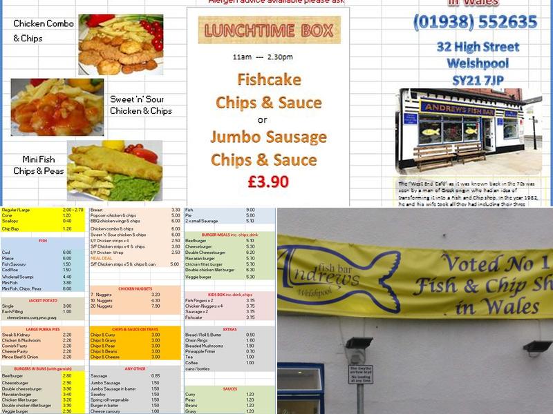 Andrew's Fish Bar Menu