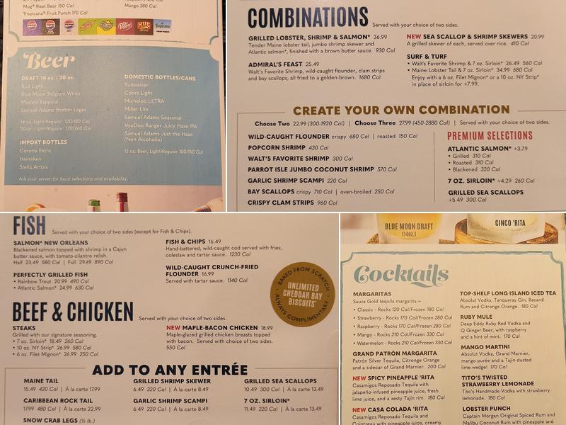 Red Lobster Menu