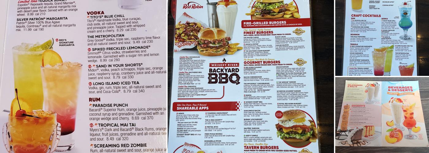 Red Robin Gourmet Burgers and Brews Menu