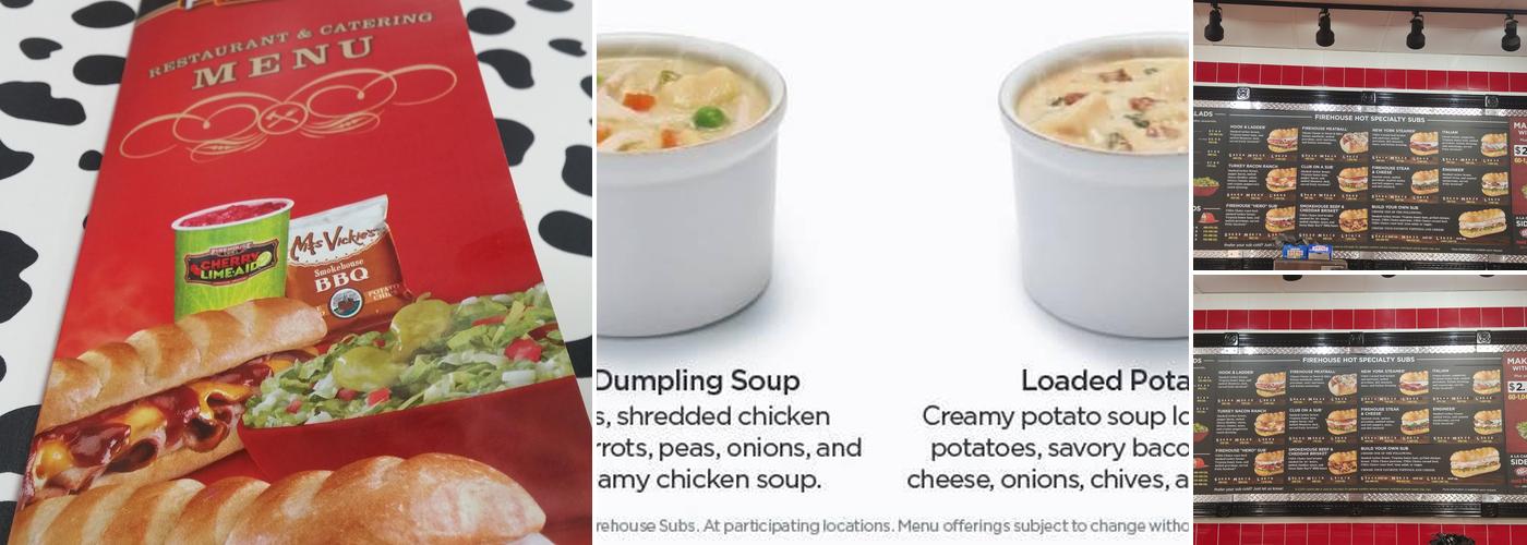 Firehouse Subs York Marketplace Menu