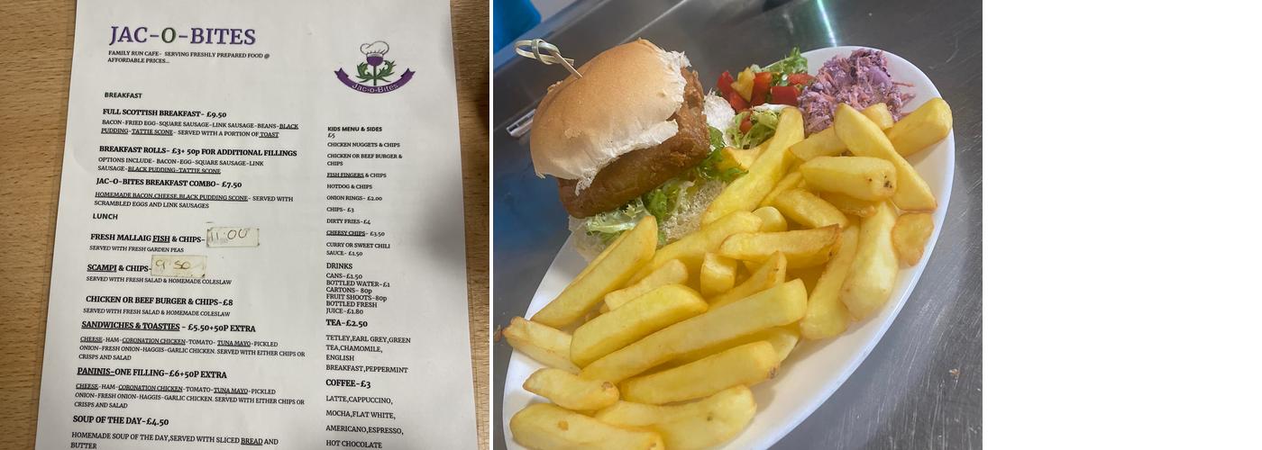 Jac-O-bites Cafe Mallaig Menu