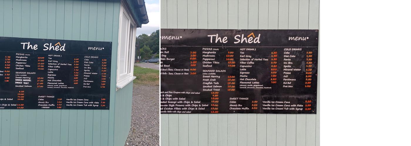 The Shed Menu