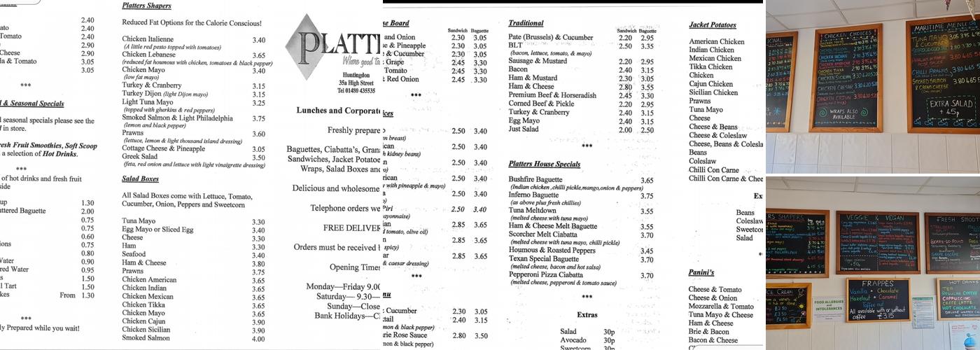 Platters Menu