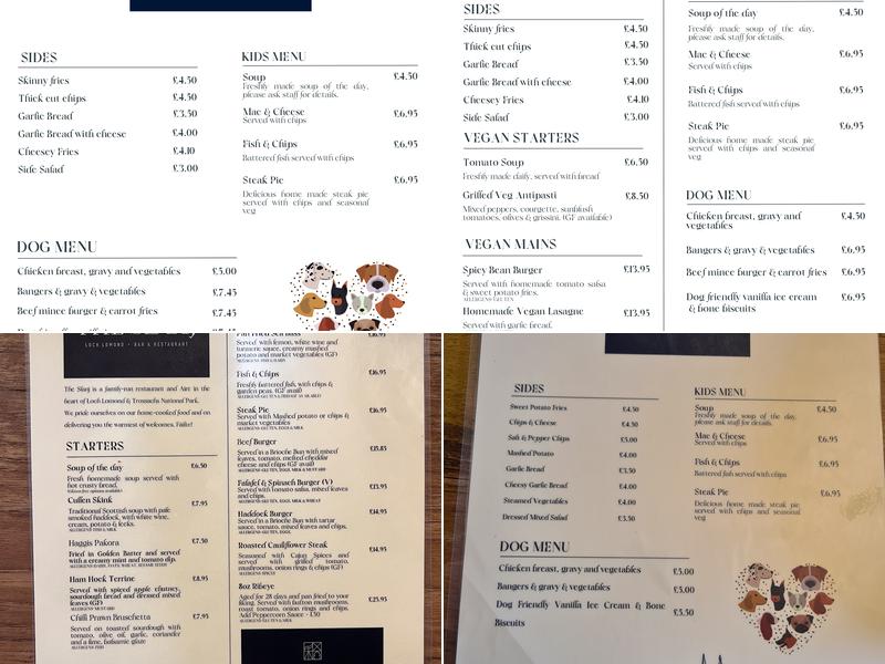 Slanj Restaurant Menu