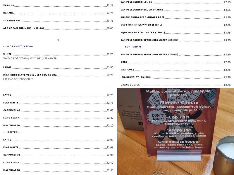 Riverhill Cafe, Bar & Restaurant Menu