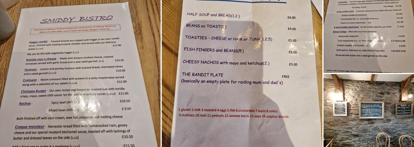 The Smiddy Bistro Menu