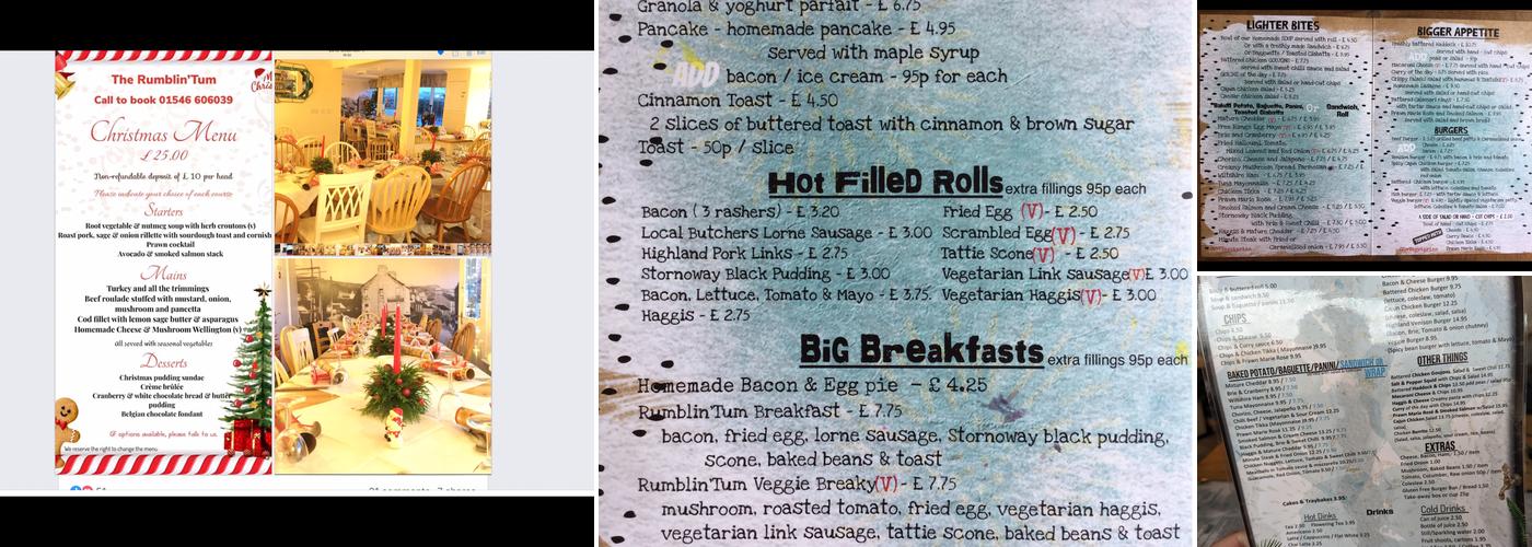 The Rumblin Tum Menu