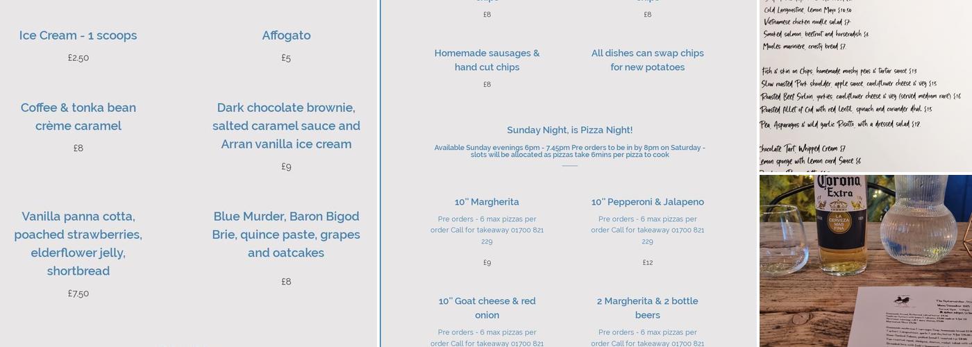 The Oystercatcher Menu