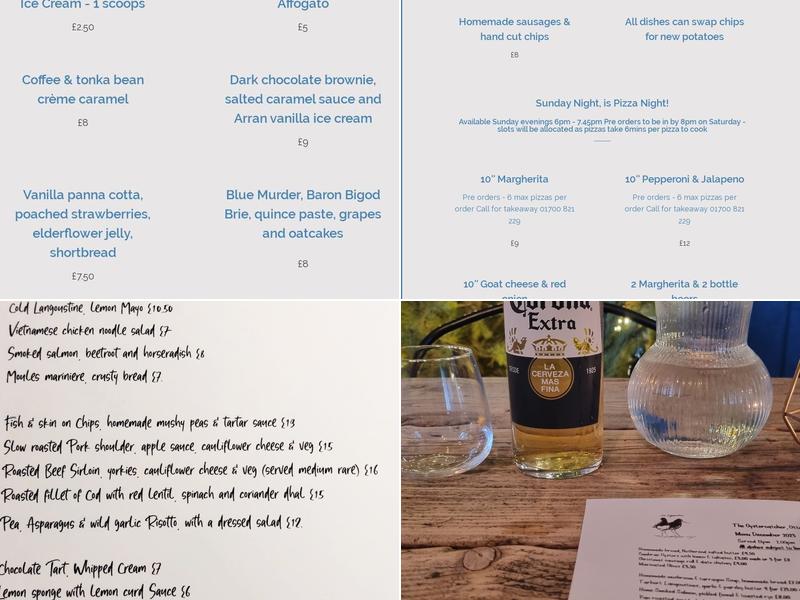The Oystercatcher Menu