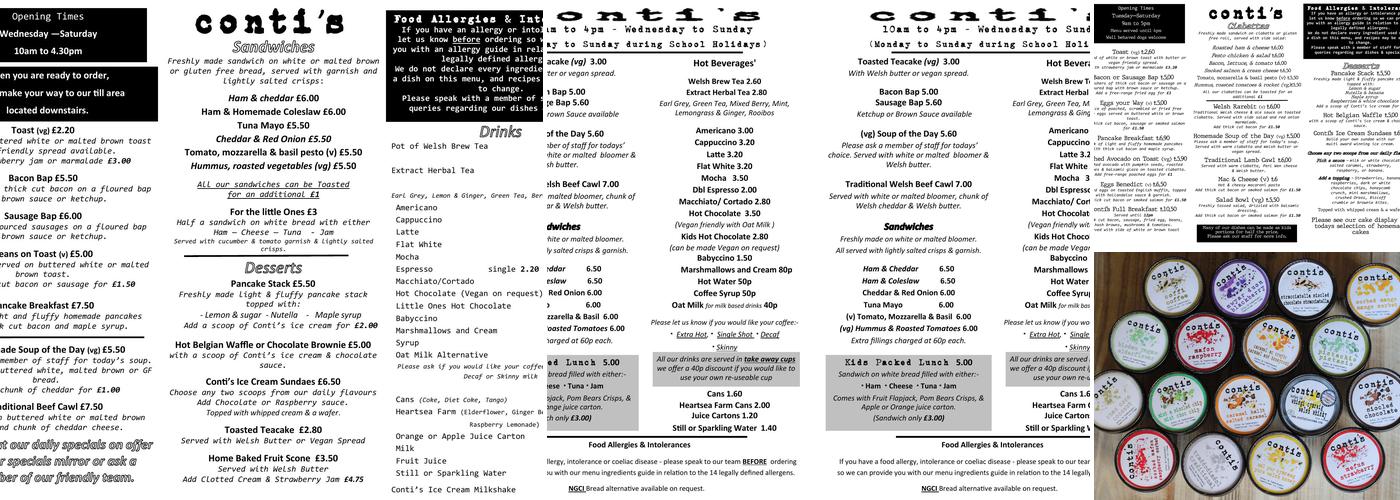 Conti's Cafe Menu