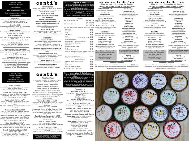 Conti's Cafe Menu