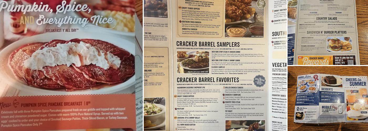 Cracker Barrel Old Country Store Menu