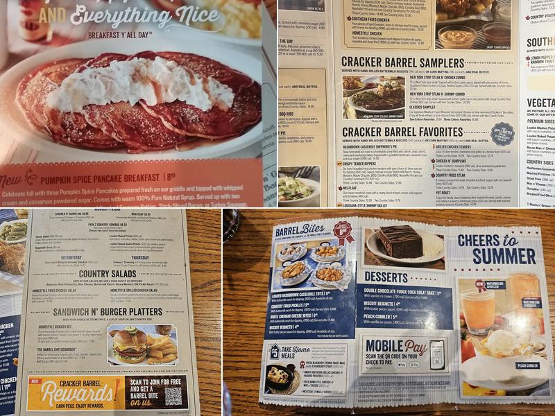 Cracker Barrel Old Country Store Menu