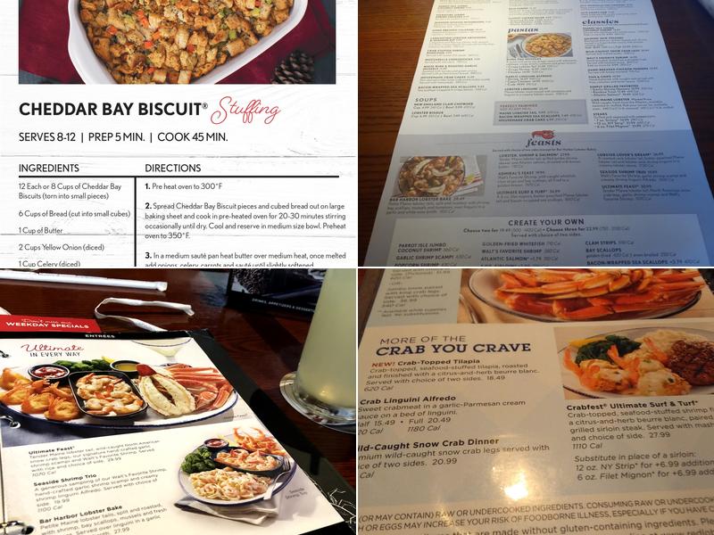 Red Lobster Menu