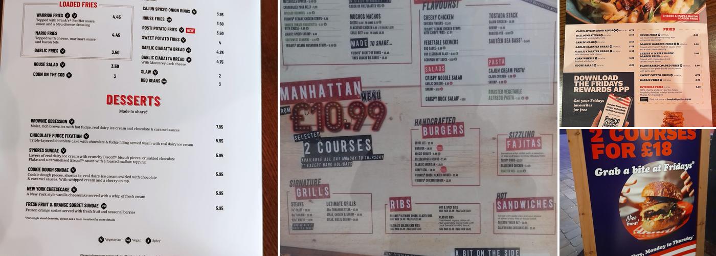 TGI Fridays - Milton Keynes Theatre Menu