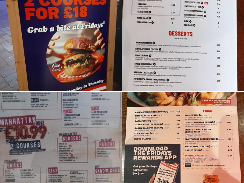 TGI Fridays - Milton Keynes Theatre Menu