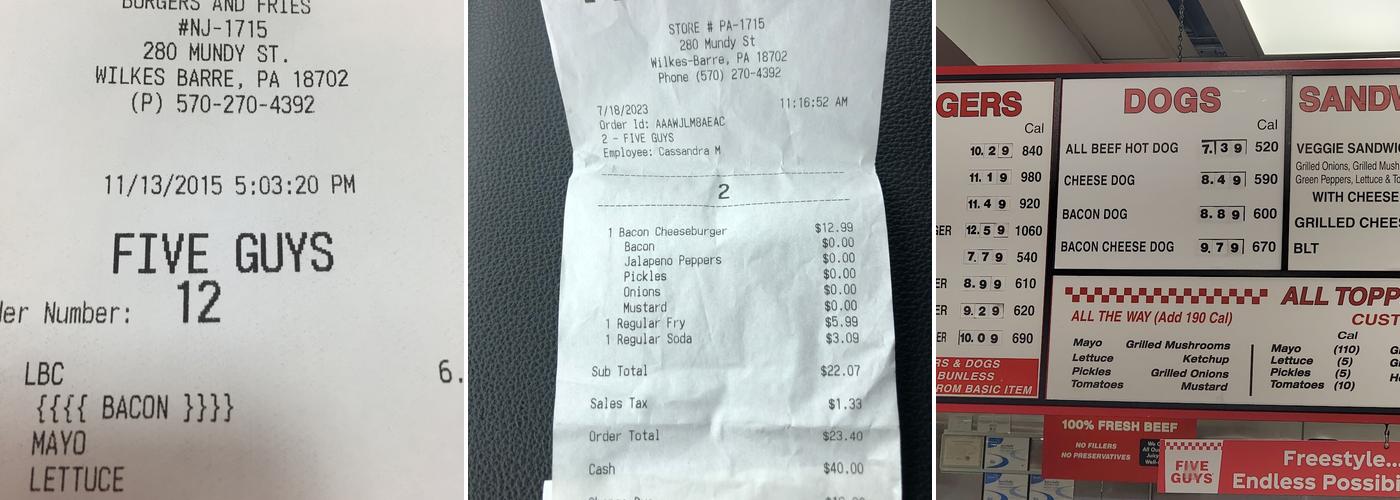 Five Guys Menu