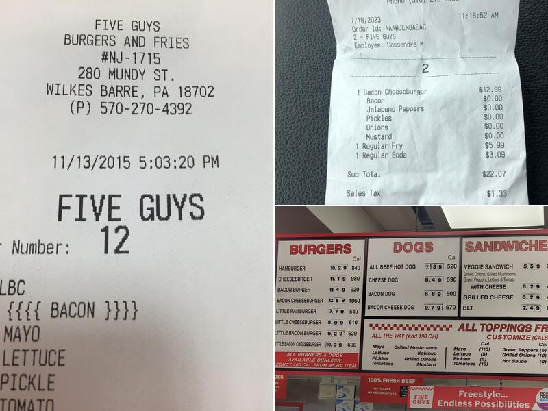 Five Guys Menu