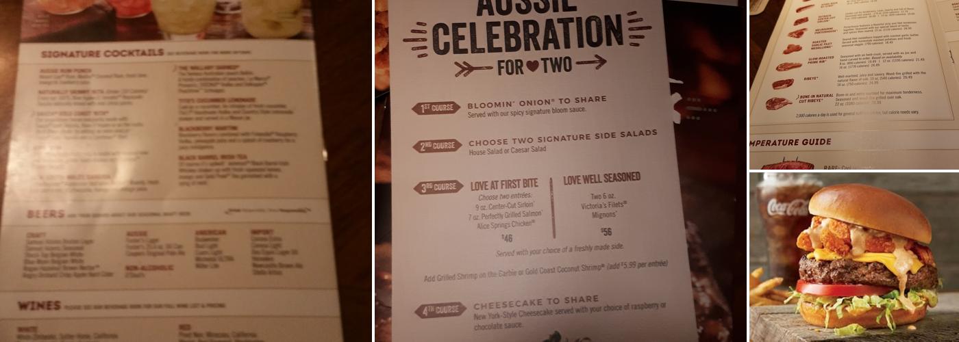 Outback Steakhouse Menu