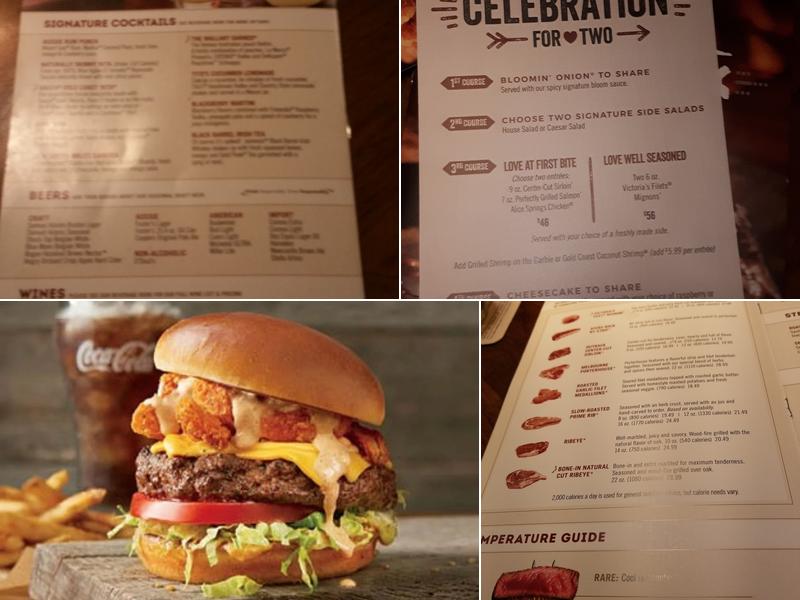 Outback Steakhouse Menu
