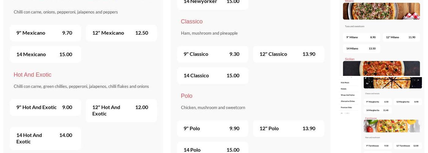 Chico's Menu