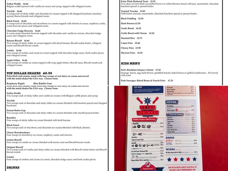 OK Diner Oswestry Menu