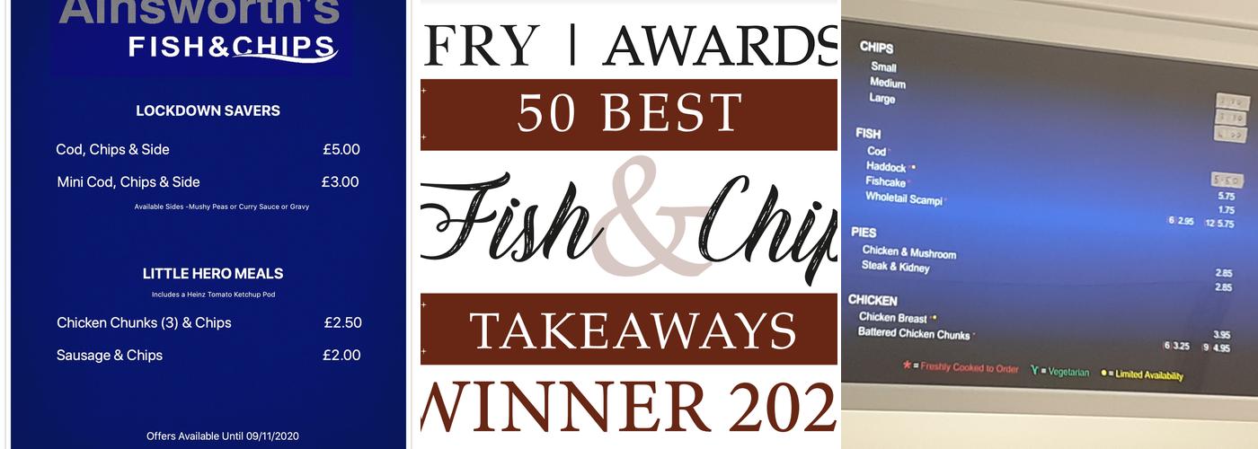 Ainsworth's Fish & Chips Menu