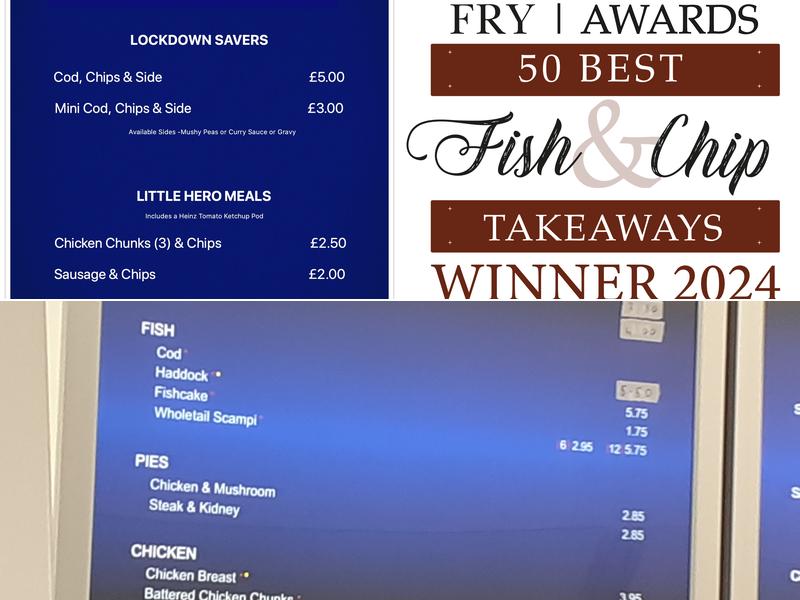 Ainsworth's Fish & Chips Menu