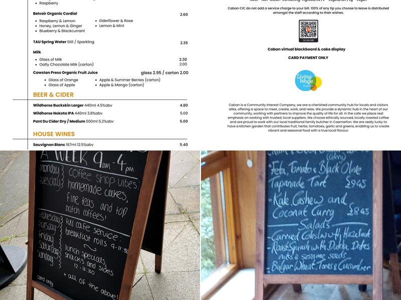 Caffi Caban Cafe Menu