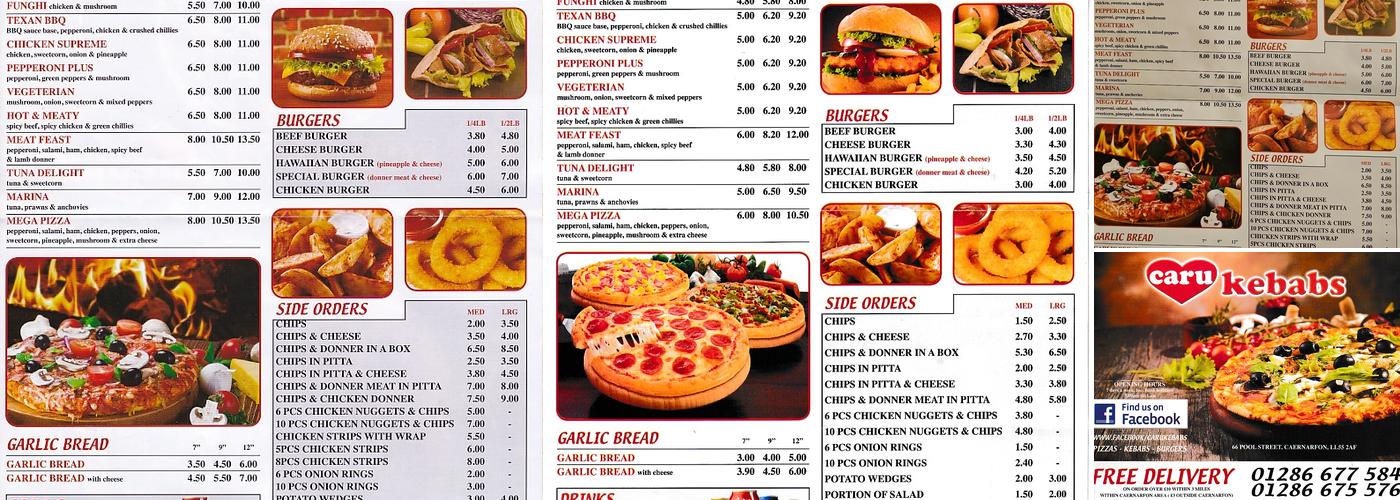Caru Kebabs Menu