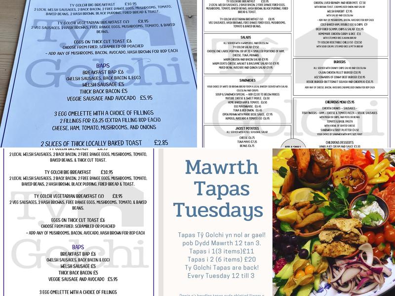 Tŷ Golchi Menu