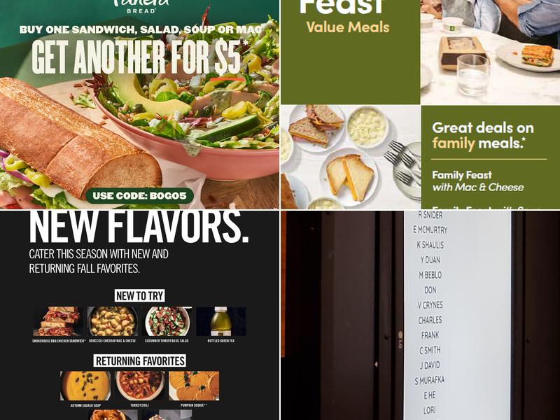 Panera Bread Menu
