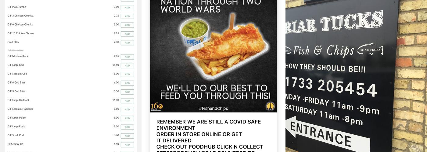 FRIAR TUCKS OF WHITTLESEY Menu