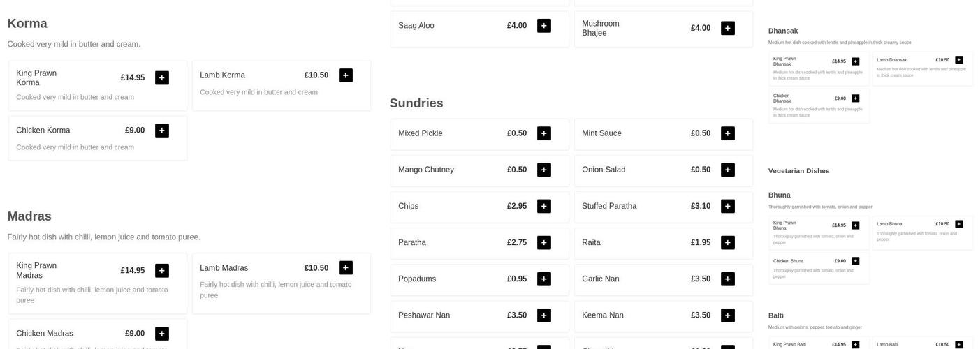 Shilam Tandoori Menu