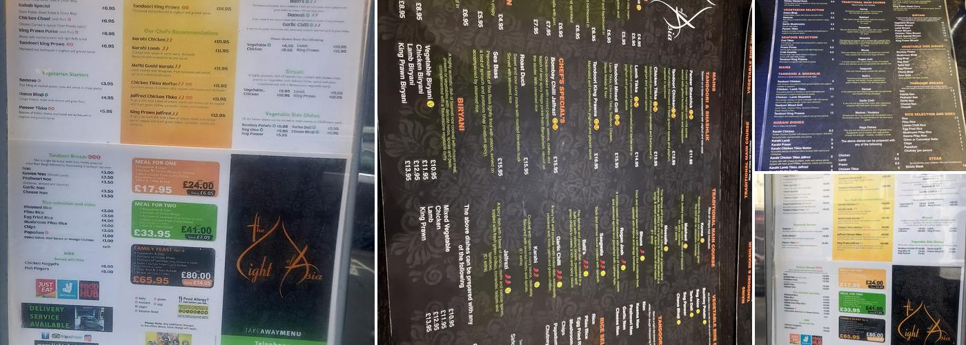 Light of Asia Menu