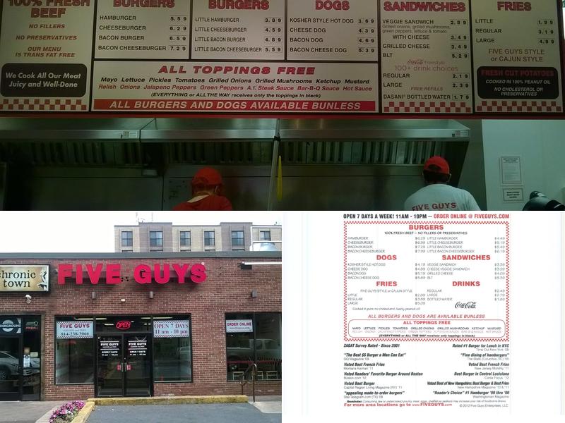 Five Guys Menu