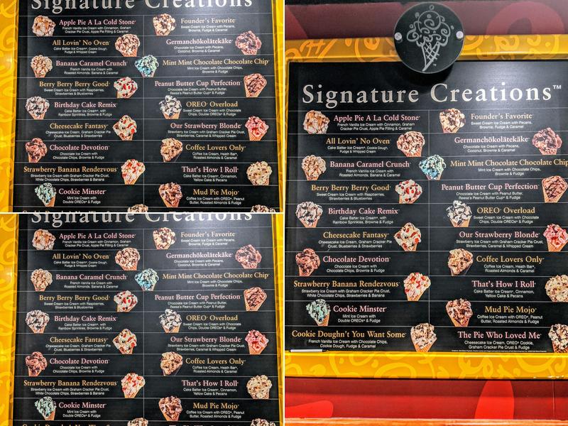 Cold Stone Creamery Menu