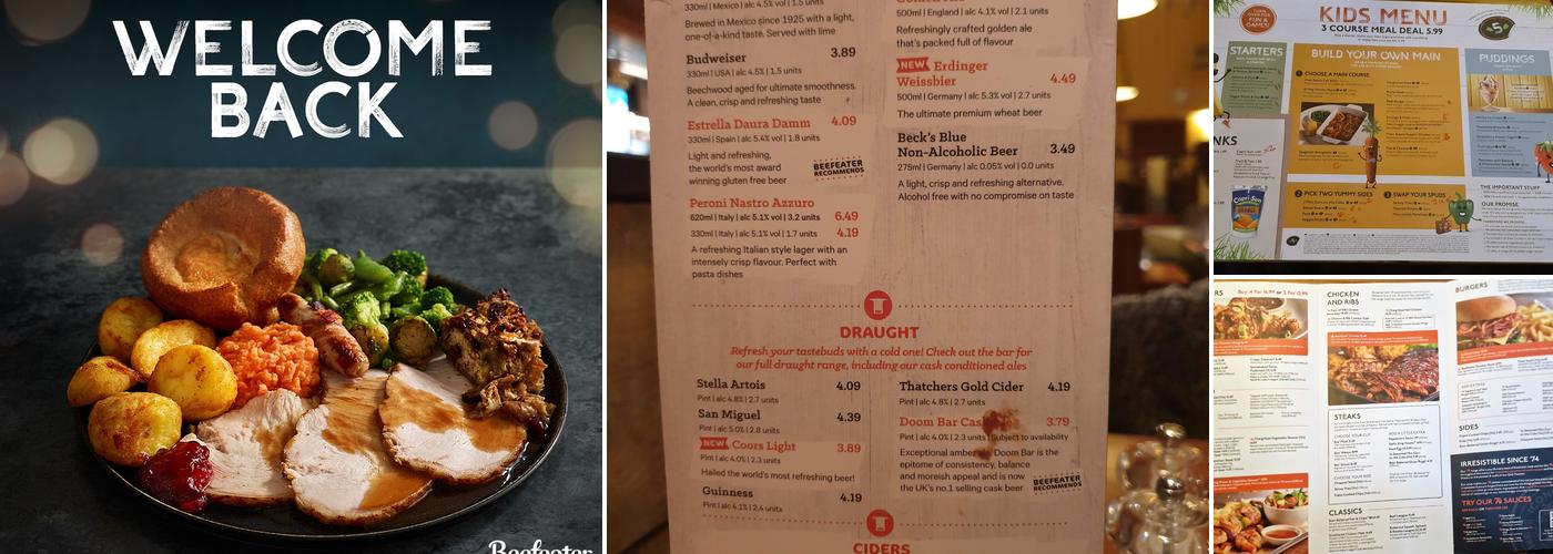 The Barn (milton Keynes) Beefeater Menu