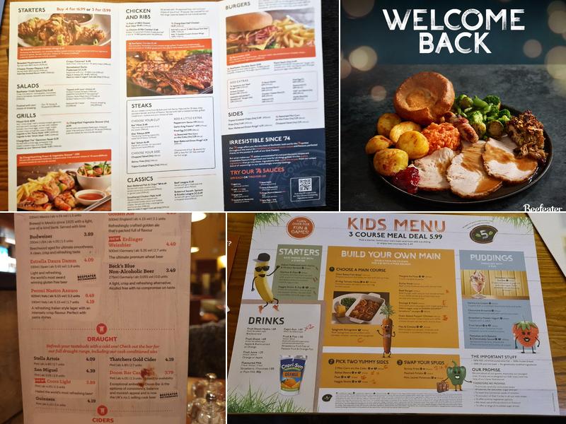 The Barn (milton Keynes) Beefeater Menu