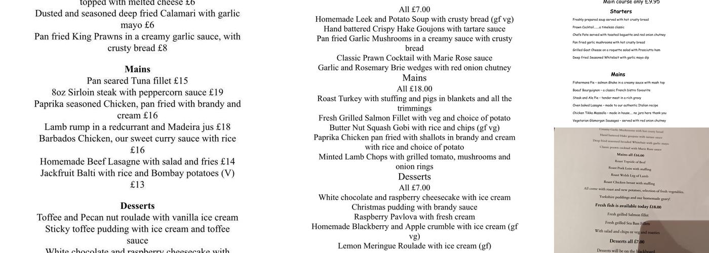 Fullbrook's Bistro Menu