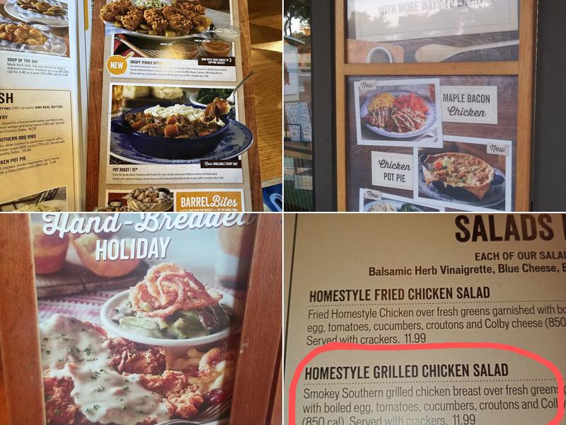 Cracker Barrel Old Country Store Menu