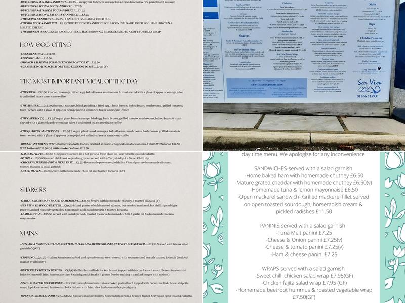 Seaview Cafe Bistro & Coffee Lounge Menu