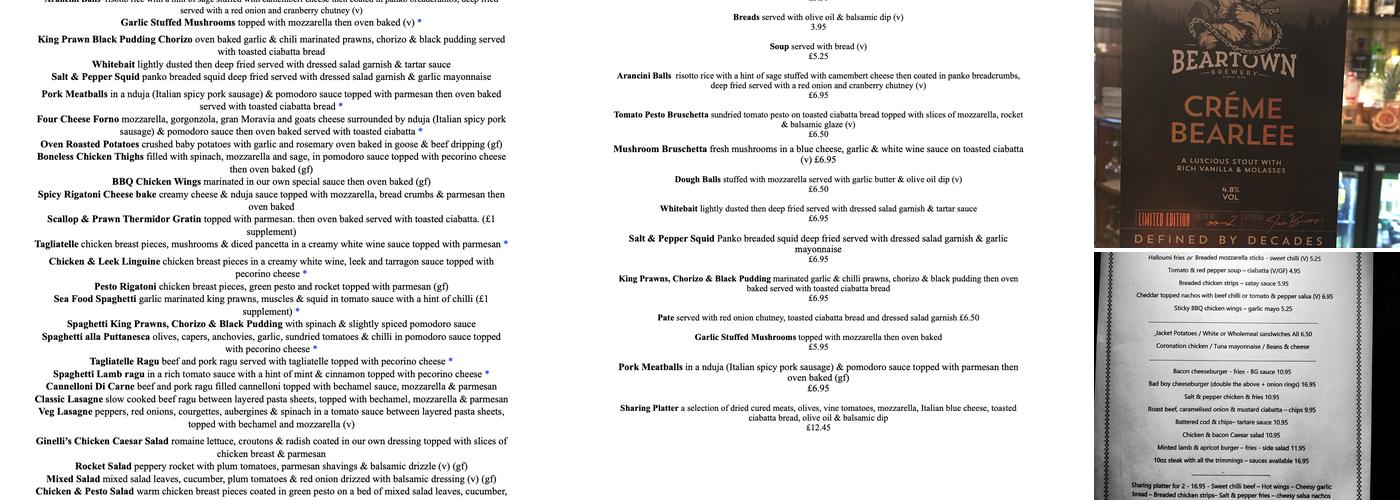 The Bowling Green Menu