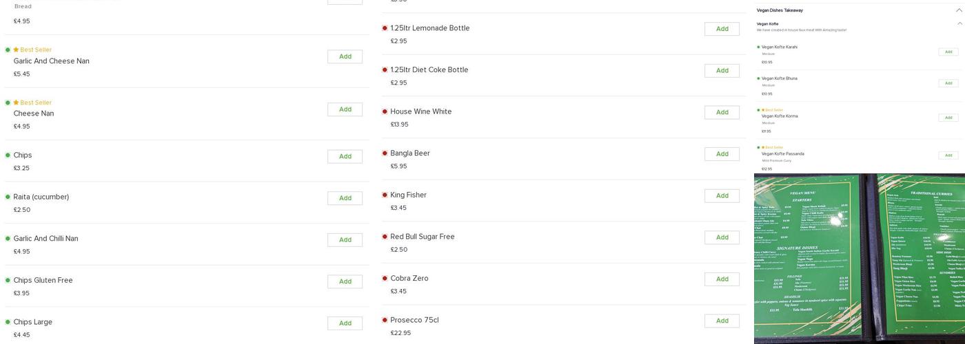 Northwich Tandoori Restaurant Menu