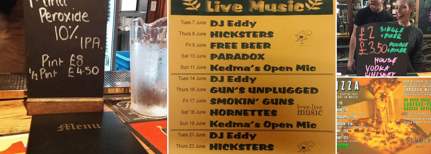 Rummers Wine Bar Menu