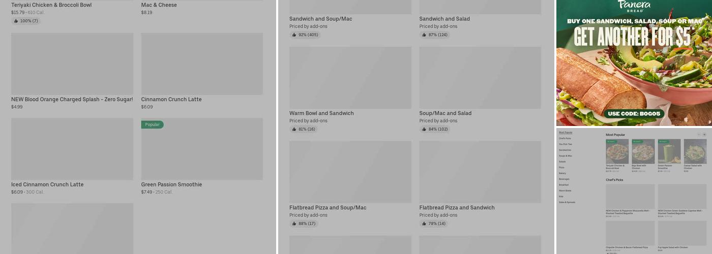 Panera Bread Menu