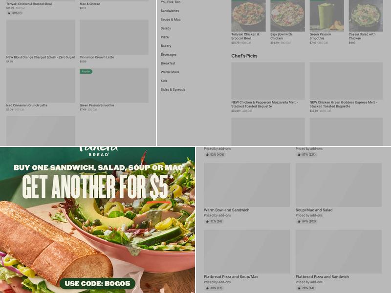 Panera Bread Menu