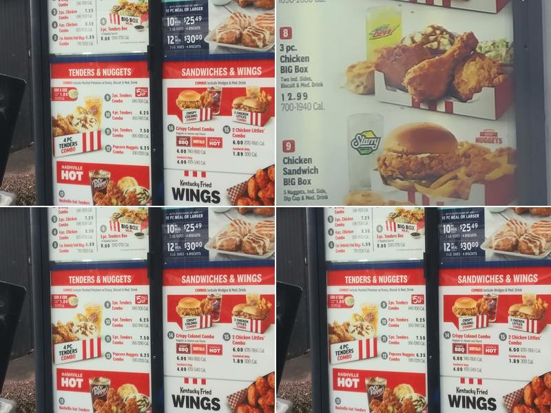 KFC Menu